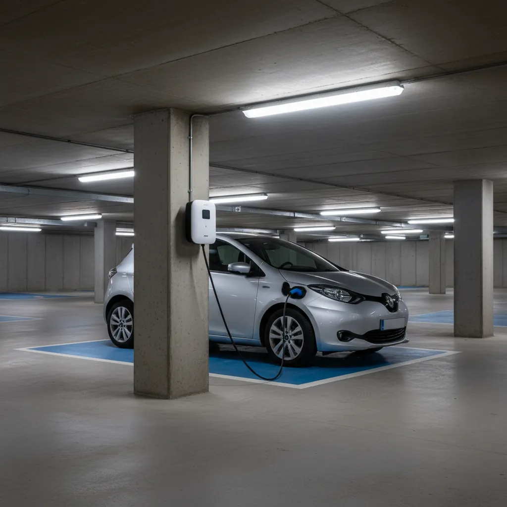 Punto de carga para vehículo eléctrico en garaje comunitario