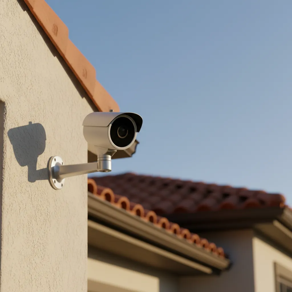 Sistema de videovigilancia CCTV profesional instalado en edificio residencial en Madrid